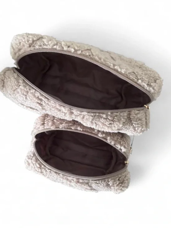 Universal Thread Beige Fa Teddy Travel Pouches - Set of 2 - Picture 5 of 5